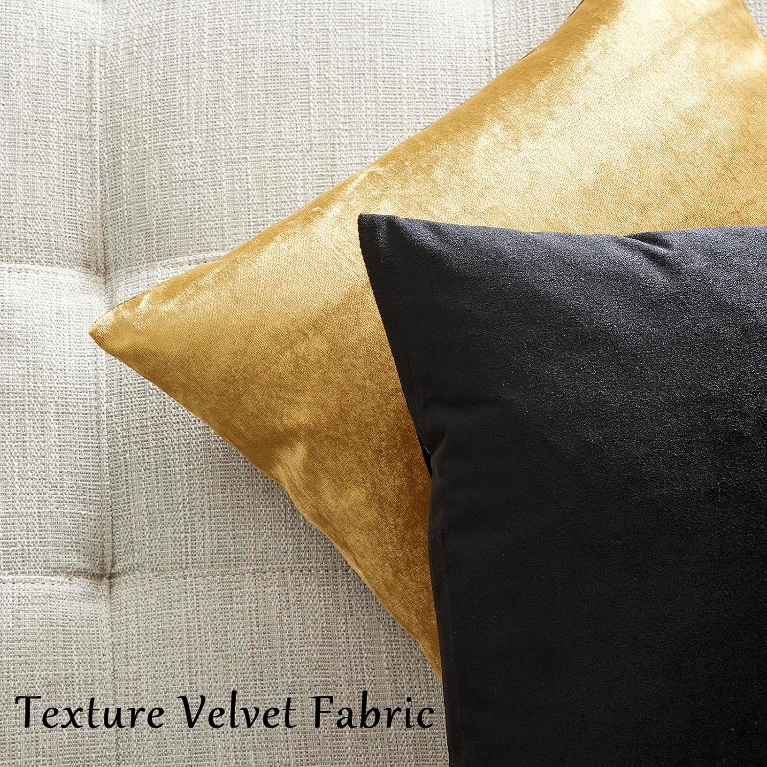 GIGIZAZAFocusingonhomedecoration GIGIZAZA Black Velvet Pillow Covers 12x20, Decorative Lumbar Throw Pillows Modern Covers Small Solid Living…