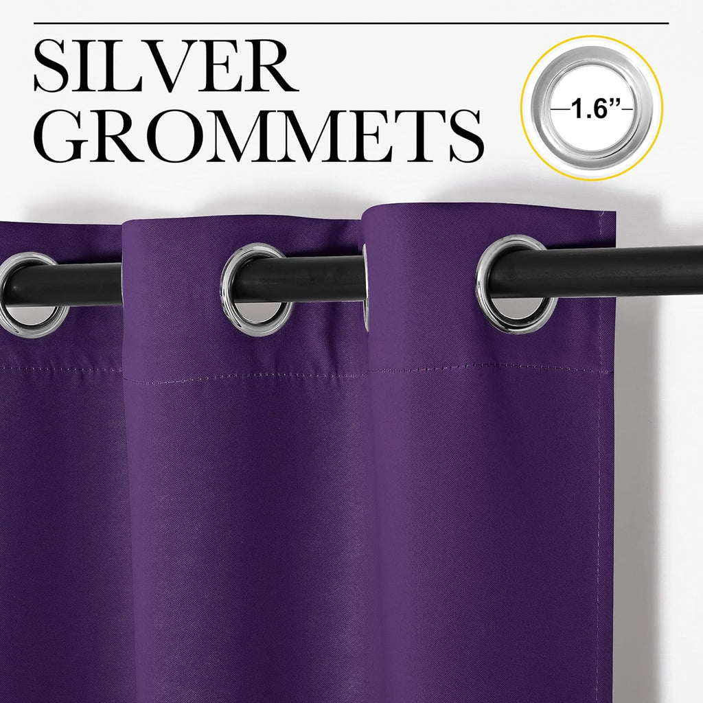 NICETOWN Blackout Curtain Panels for Kids Room, Triple Weave Home Decoration Thermal Insulated Solid Ring Top Blackout Curtains/Drapes…