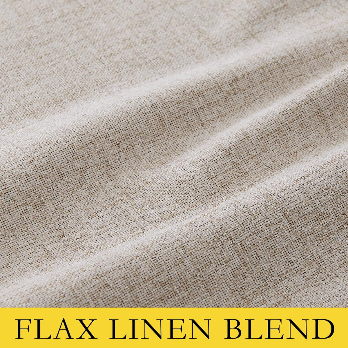 NICETOWN Oatmeal Vintage Open Linen Weave Flax Thermal Curtains, 100% Blackout Curtains 54" Long for Dining Room, Soundproof Window…