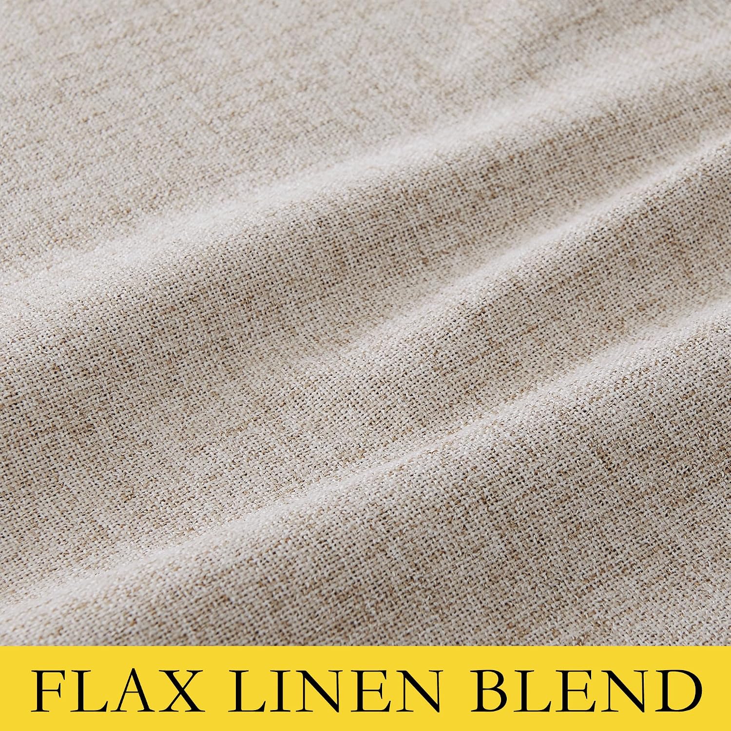 NICETOWN Farmhouse Style 100% Blackout Oatmeal Linen Curtains 90 inches Length, 2 Panels, 52" W, Room Cooling Window Draperies with…