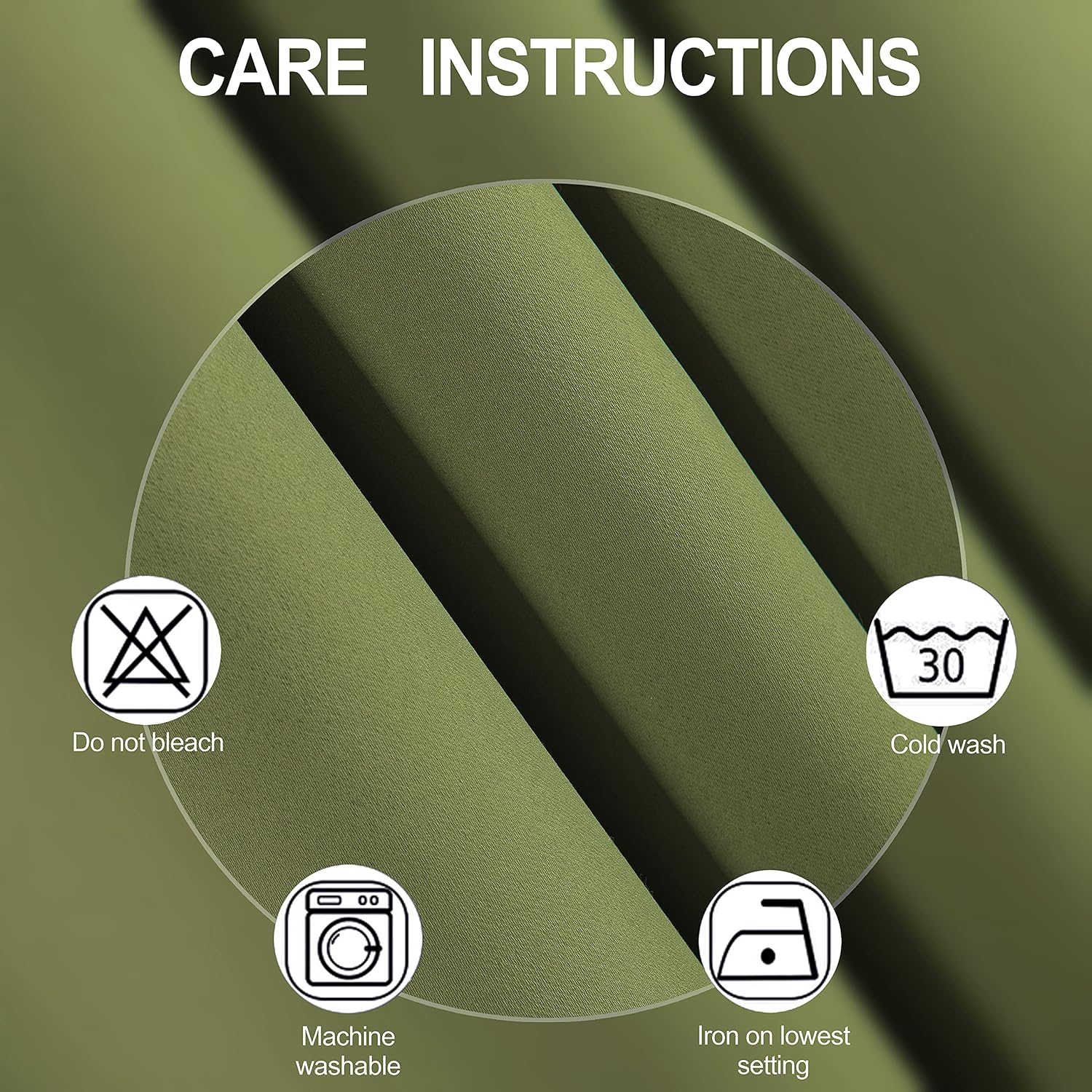 Lemomo Olive Green Thermal Blackout Curtains/42 x 84 Inch/Set of 2 Panels Room Darkening Curtains for Bedroom 84 Inch Green
