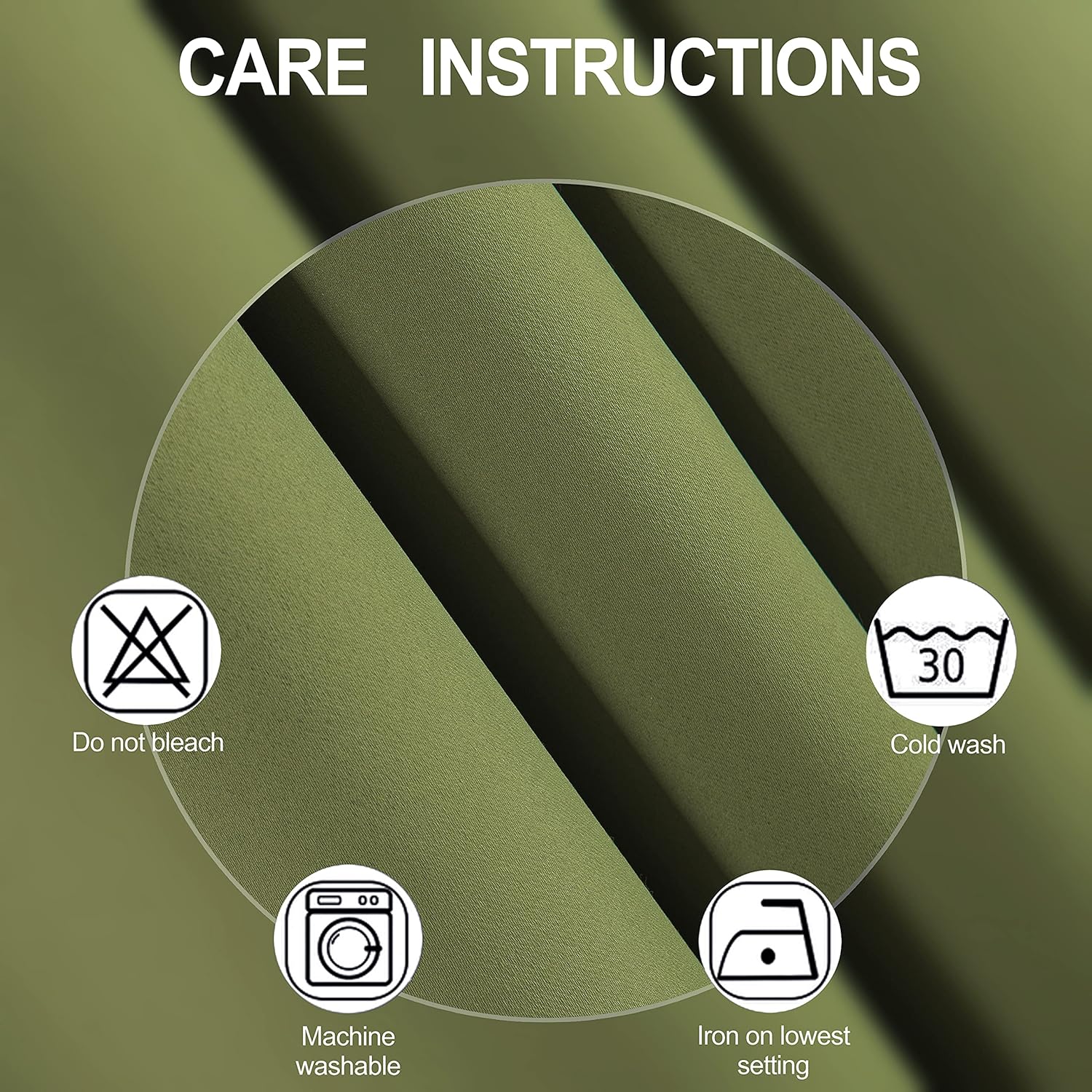 Lemomo Olive Green Thermal Blackout Curtains/38 x 63 Inch/Set of 2 Panels Room Darkening Curtains for Bedroom 63 Inch Green
