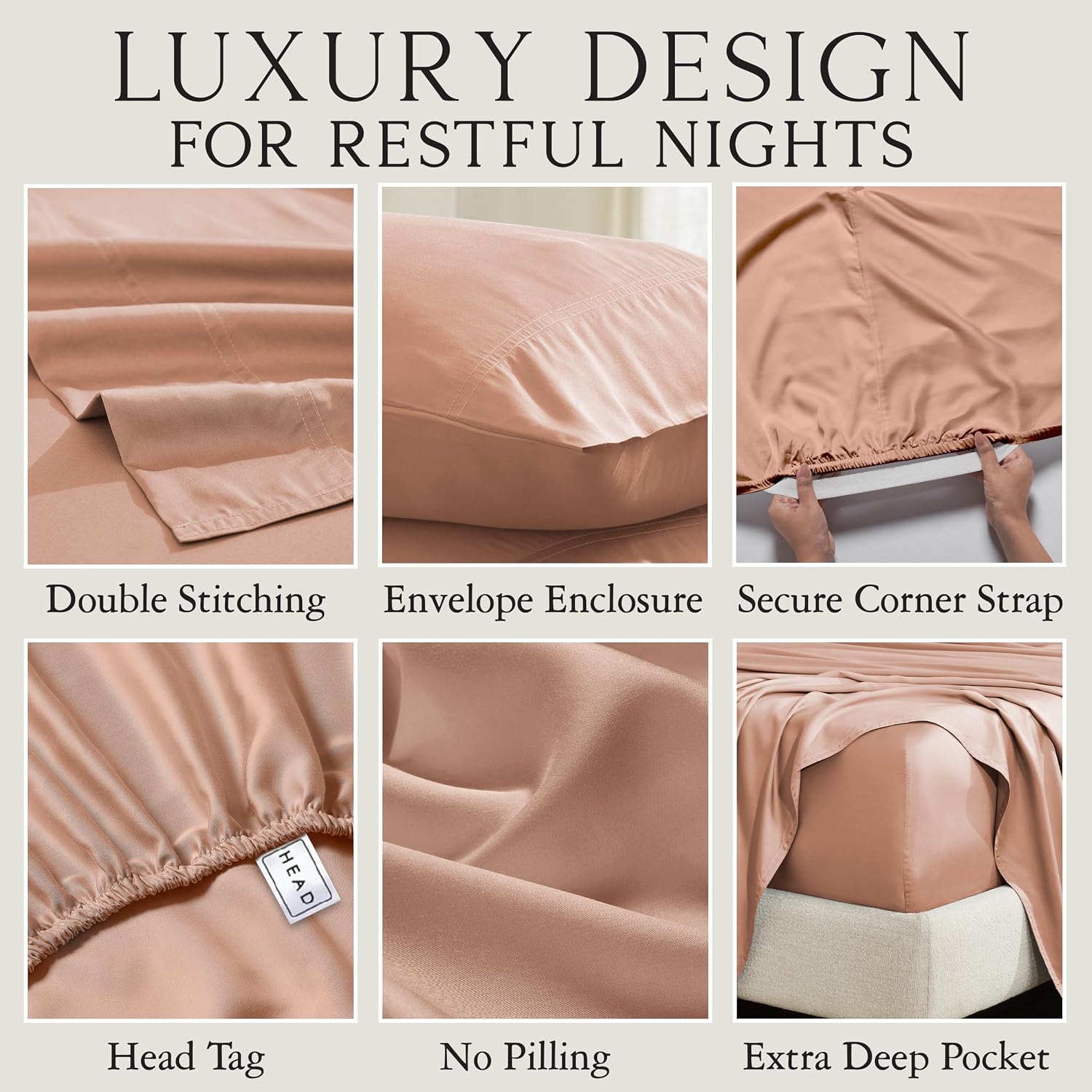 KARISSA MAE Pure Viscose from Bamboo Full Size Sheet Set | 100% FSC Certified | Luxuriously Soft | Cooling | 18" Deep Pocket w/Corner…