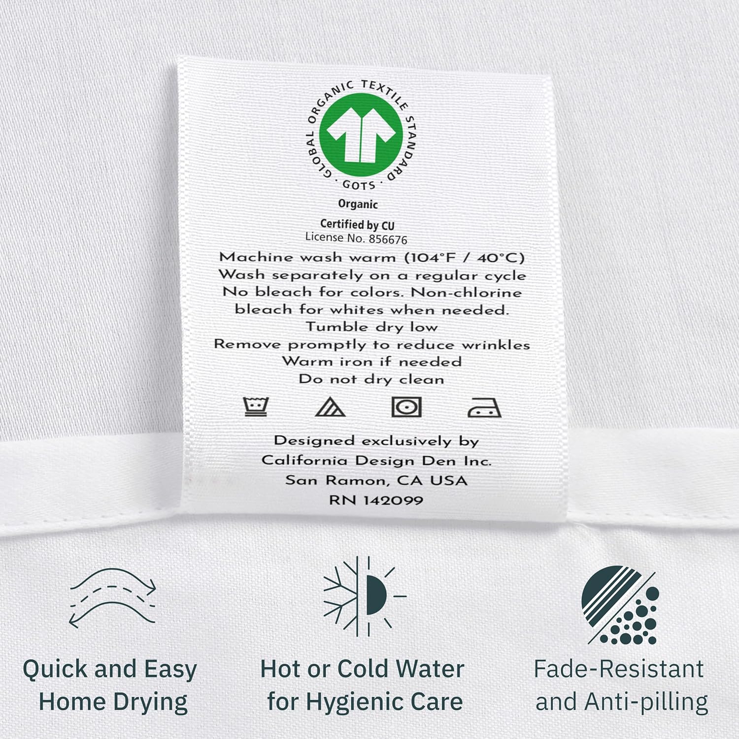 CaliforniaDesignDen California Design Den 100% Organic Cotton Pillow Cases Queen/Standard Set of 2 - Soft & Crisp Percale, Fits Standard &…