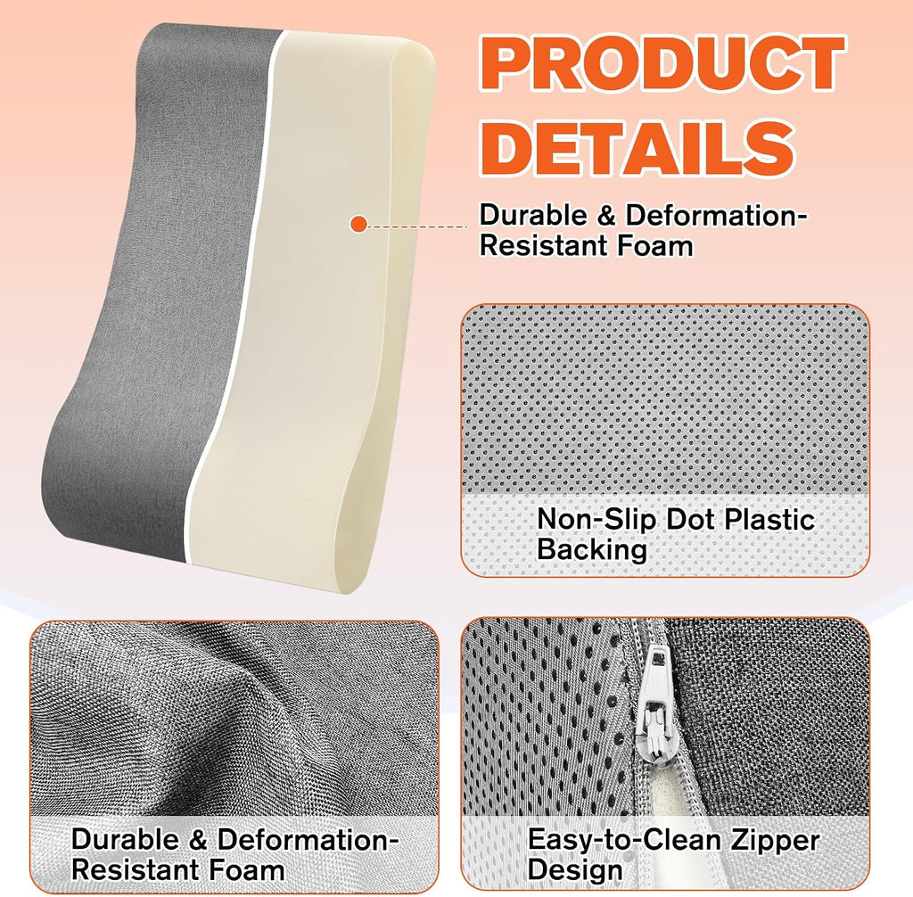 JZHLLA Recliner Neck and Lumbar Support Cushion for Recliner Couch & Glider Chair, Ergonomic S-Shaped Backrest Pillow, Breathable…
