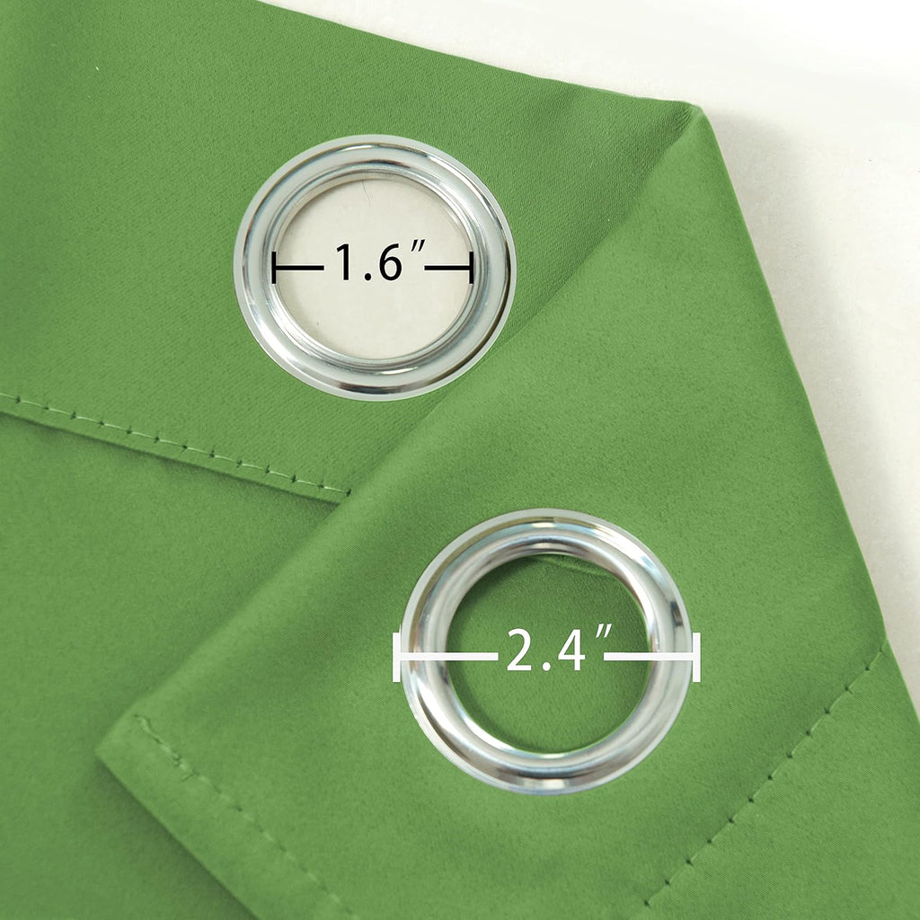 Lemomo Blackout Curtains 52 x 63 inch/Light Green Curtains Set of 2 Panels/Thermal Insulated Room Darkening Bedroom Curtains 63 inch Green