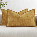 decorUhome Chenille Throw Pillow Covers 12x20 Set of 2, Soft Textured Slubby Modern Decorative Pillow Covers with Elegant Design for Couch,…