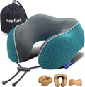 napfun Neck Pillow for Traveling, Upgraded Travel Neck Pillow for Airplane 100% Pure Memory Foam Travel Pillow for Flight Headrest Sleep…
