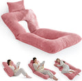 Higogogo Reading Pillow, Back Pillow for Sitting in Bed and Couch, Gaming Pillow for Adults, Sit Up Support for Bed, Pink Pink
