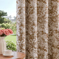 Beauoop Brown Floral Jacquard Blackout Curtains 63 Inches Long 2 Panels for Bedroom Living Room Chenille Flower Room Darkening Thermal…