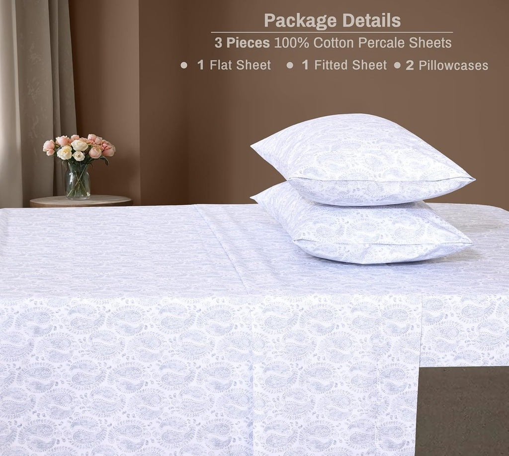 Zoyer 100% Cotton Sheets – Split King Size Percale Bedding, Cooling & Breathable, Durable with a Crisp, Soft & Comfortable Feel, 16" Deep P…