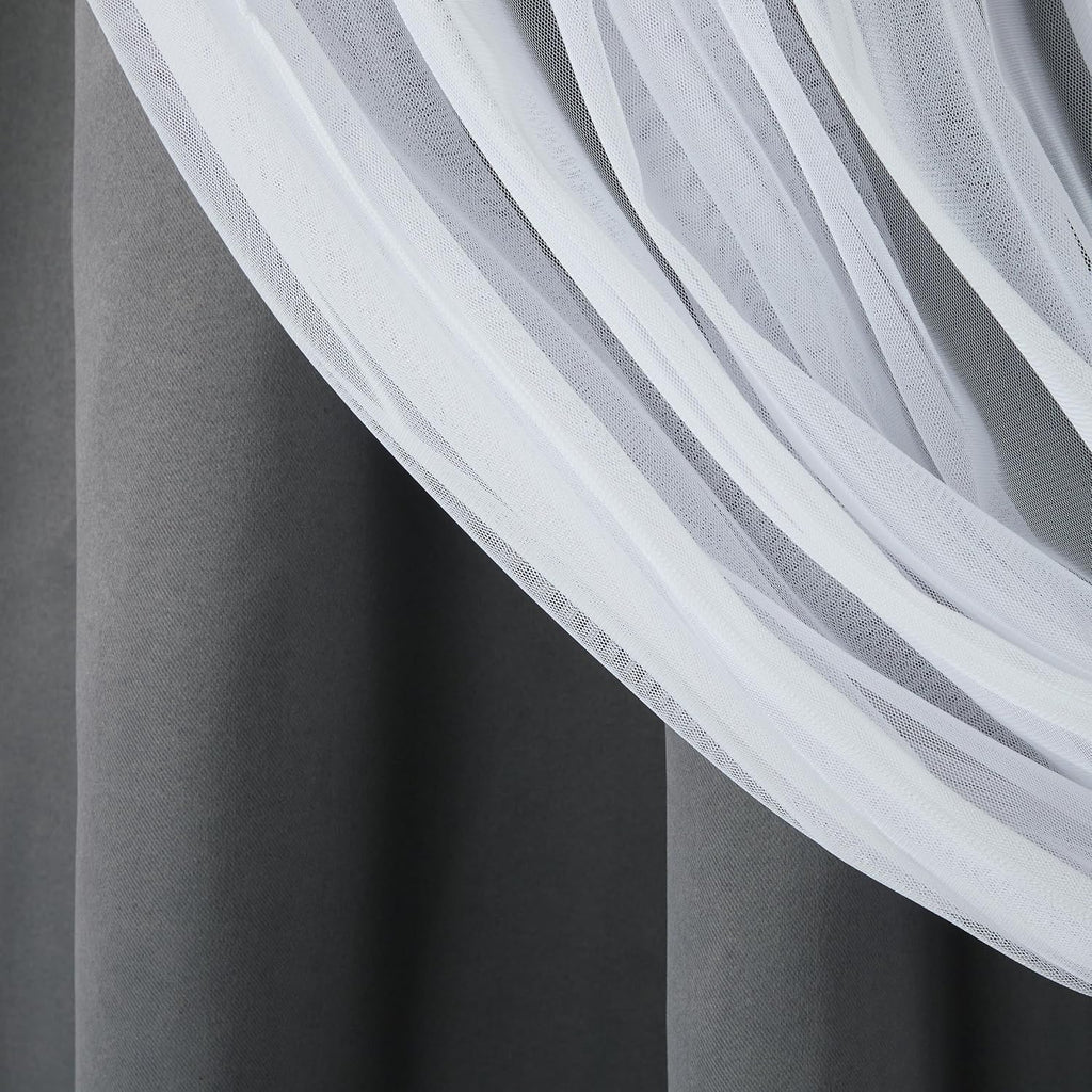 TOWN & COUNTRY LUXE Talia Double Layer Indoor Curtains, Sheer and Room Darkening Blackout, Grommet Top, Energy Efficient, 2-Pack Set…
