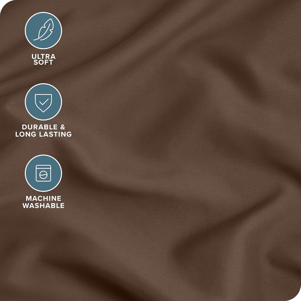 BareHome Bare Home Microfiber Pillow Cases - Standard/Queen Size Set of 2 - Cooling Pillowcases - Double Brushed - Cocoa Pillowcases 2 Pack…