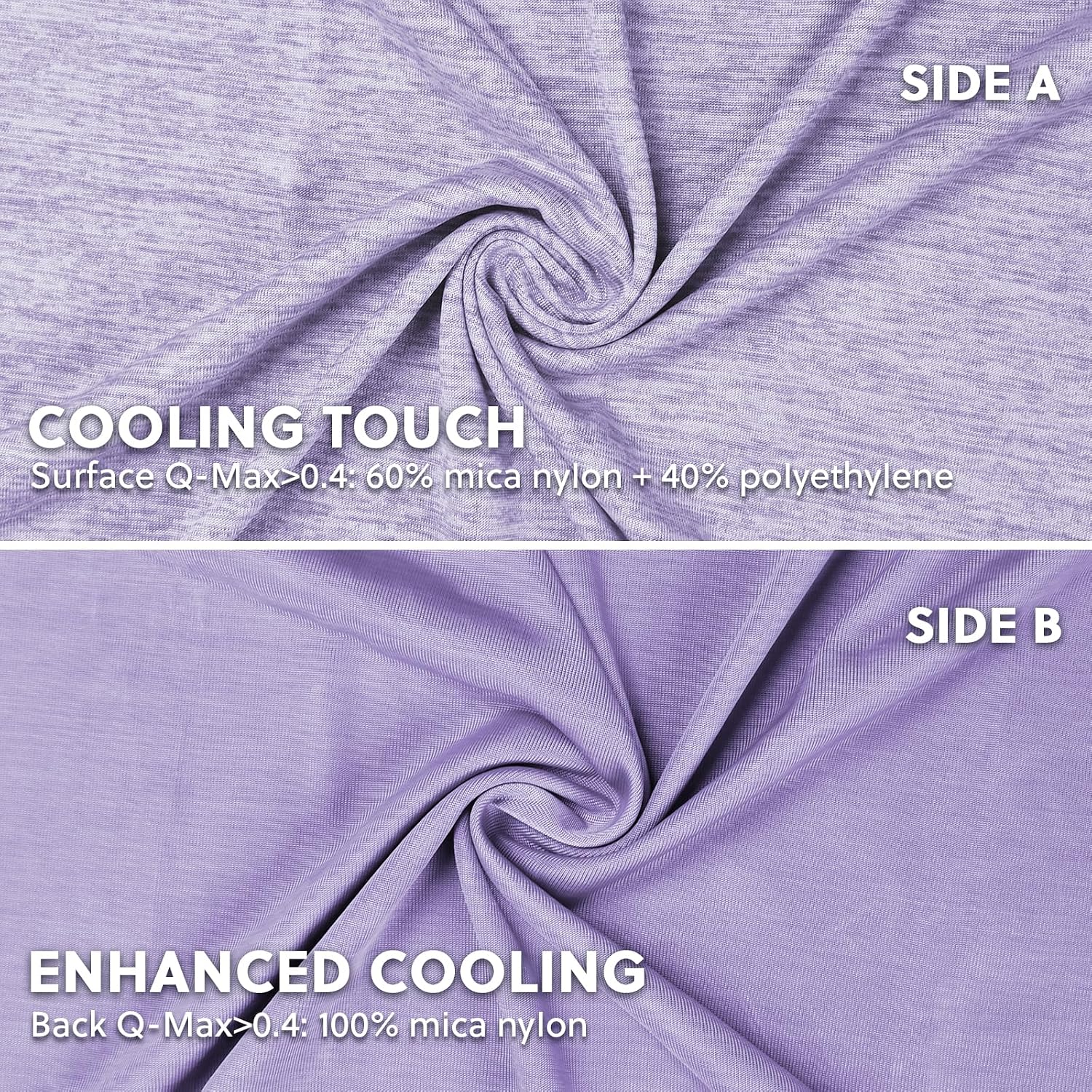 Homfine Cooling Pillowcases King Size - Double Side Q-Max 0.439 Cooling Fiber for Pillow Protector, Breathable Cold Pillow Cover for Hot Sl…