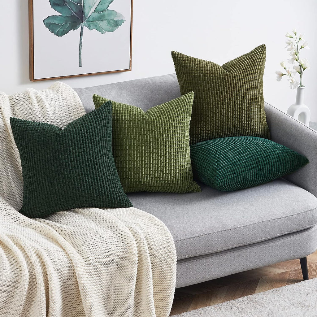 Topfinel Throw Pillows Covers for Couch Living Room Decor-Green Christmas Holiday 4 Pack Toss Cushion Case-Vintage Fluffy Large Bedroom Sha…