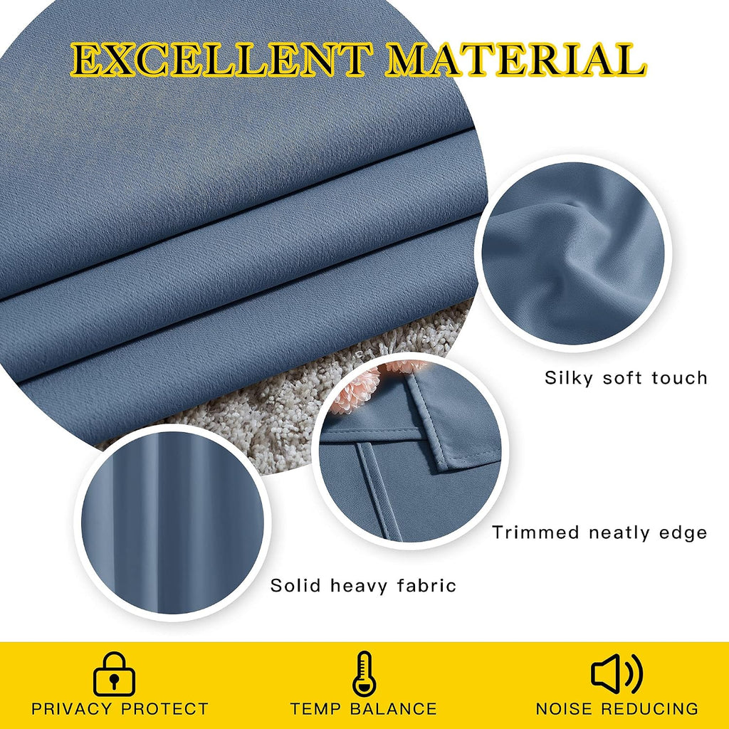 NICETOWN Bedroom Blackout Curtains and Drapes 54" L - Window Treatment Thermal Insulated Solid Grommet Blackout Draperies for Home Office…