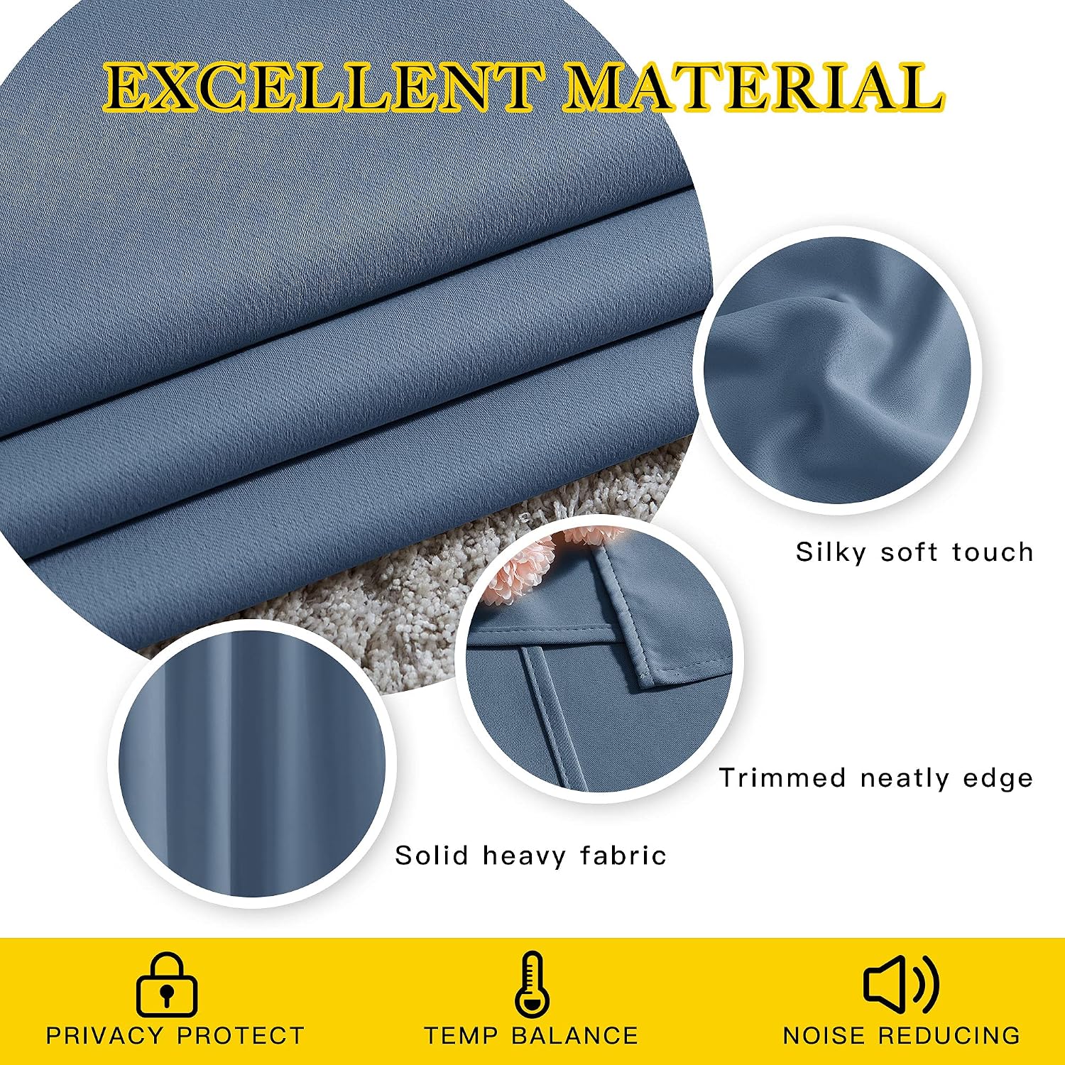 NICETOWN Bedroom Blackout Curtains and Drapes 54" L - Window Treatment Thermal Insulated Solid Grommet Blackout Draperies for Home Office…