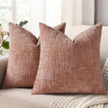 decorUhome Summer Pink Chenille Throw Pillow Covers 20x20 Set of 2 Textured Soft Cozy Slubby Couch Pillow Covers Modern Farmhouse Boho Deco…