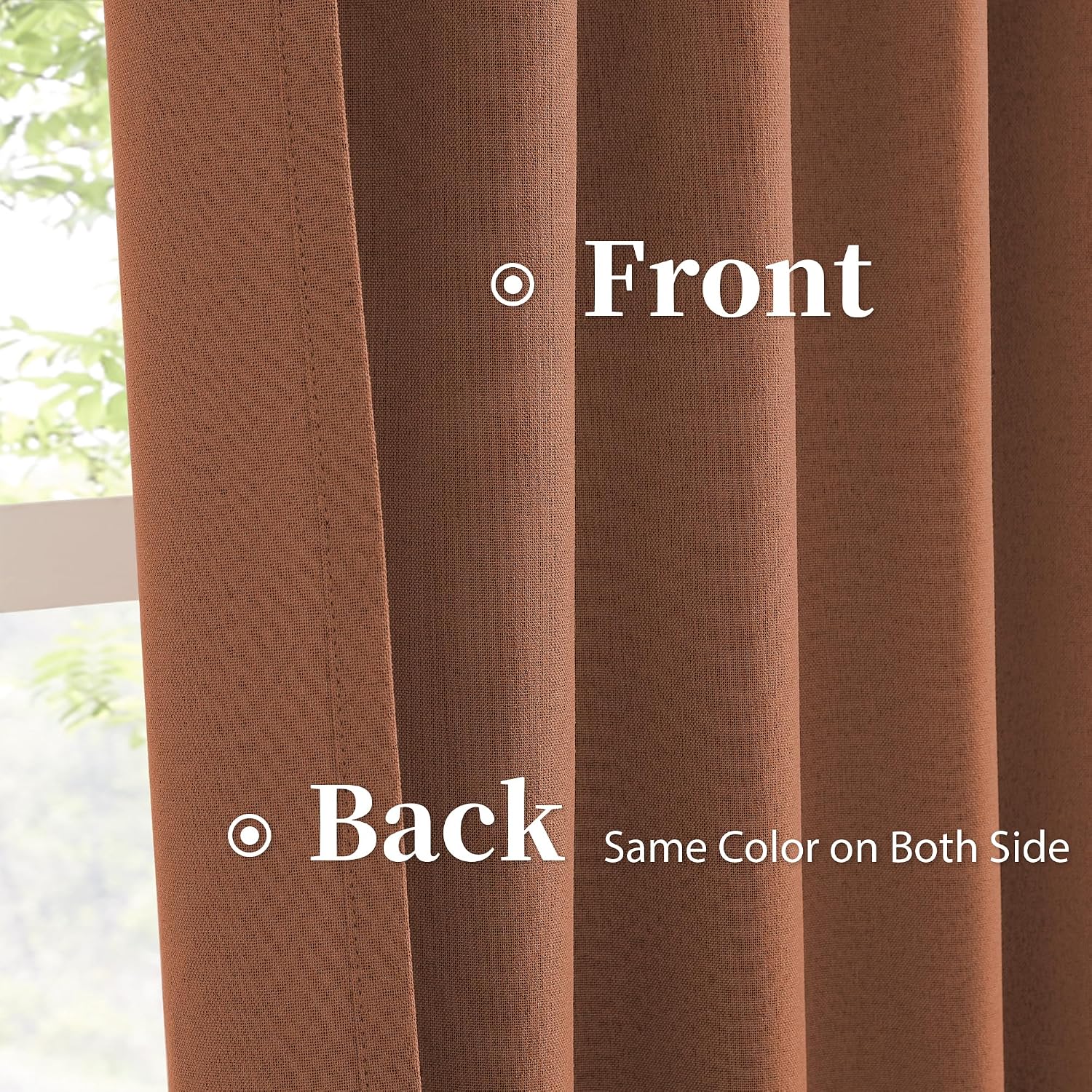 Keqiaosuocai Rust Colored Blackout Curtains 108 Inch Length 9 FT Inches Long for Living Room 2 Panels Sets Hook Belt Back Tab Drapes Rust R…