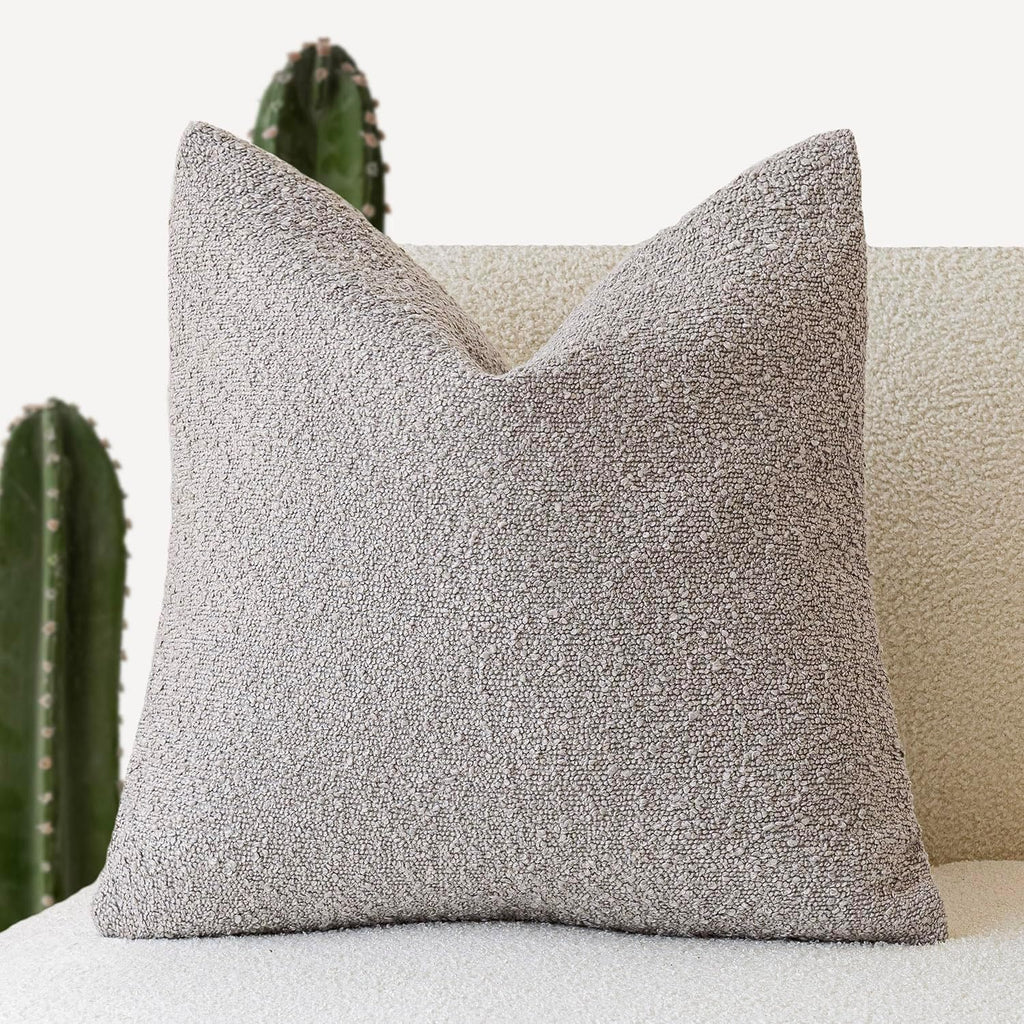 Foindtower Decorative Boucle Throw Pillow Covers Accent Solid Pillow Cases Cozy Soft Textured Couch Cushion Case for Chair Sofa Bedroom…
