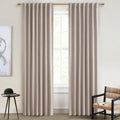Qjmydeco Linen Curtains 84 Inch Length 2 Panels Total Blackout for Bedroom, Sand Extra Wide patio door curtains 100 inches (2*50W*84L) Draf…