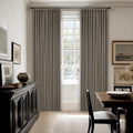 Twodrapes Taupe Grey Pleated Linen Blackout Curtains 80 Inches Long for Bedroom Living Room Pinch Pleat Black Out Thermal Insulated Ring Ho…