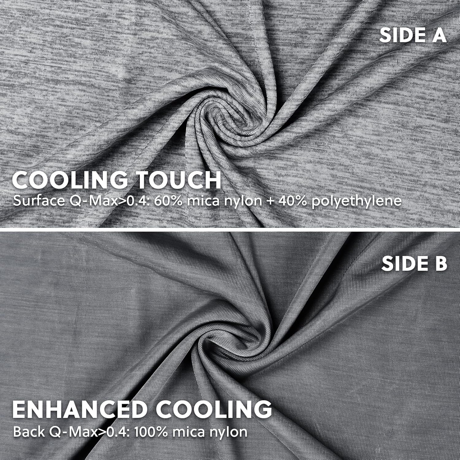Homfine Cooling Pillowcase Body Size - Double Side Q-Max 0.439 Cooling Fiber for Pillow Protector, Long Cold Pillow Cover for Hot Sleeper N…