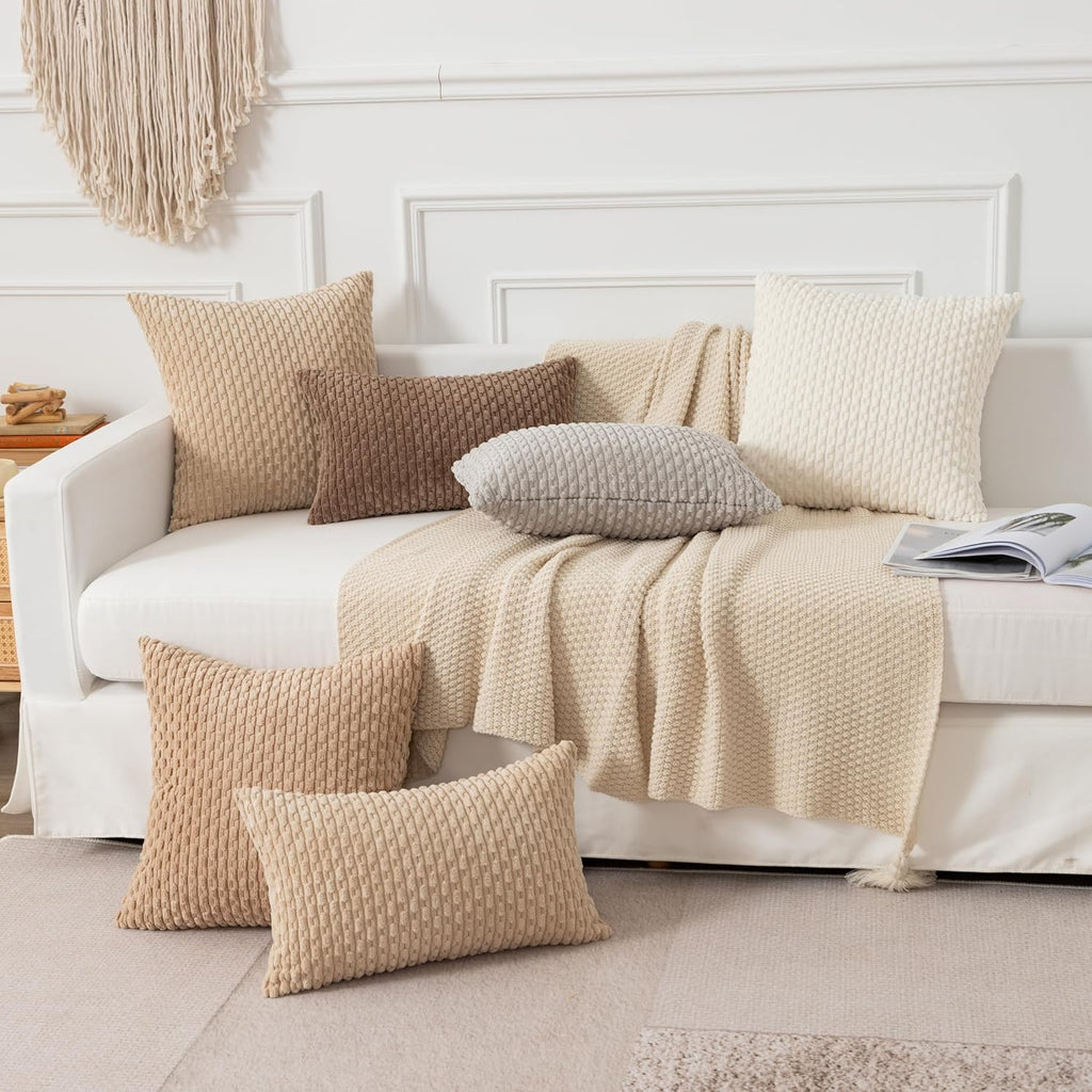 KevinTextile Kevin Textile 12x20 Inch Pillow Cover 1 Pack Boho Decorative Soft Striped Corduroy Lumbar Farmhouse Solid Color Accent Rectang…
