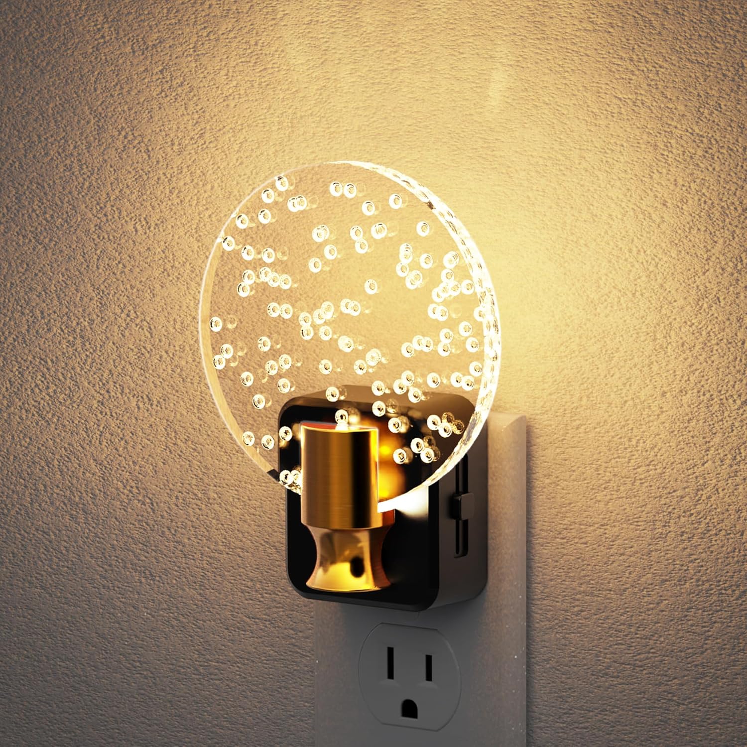 JandCase Night Light, Dimmable Night Lights Plug into Wall, Bubble Nightlight with Auto On/Off Light Sensor, 0-100LM LED Round…