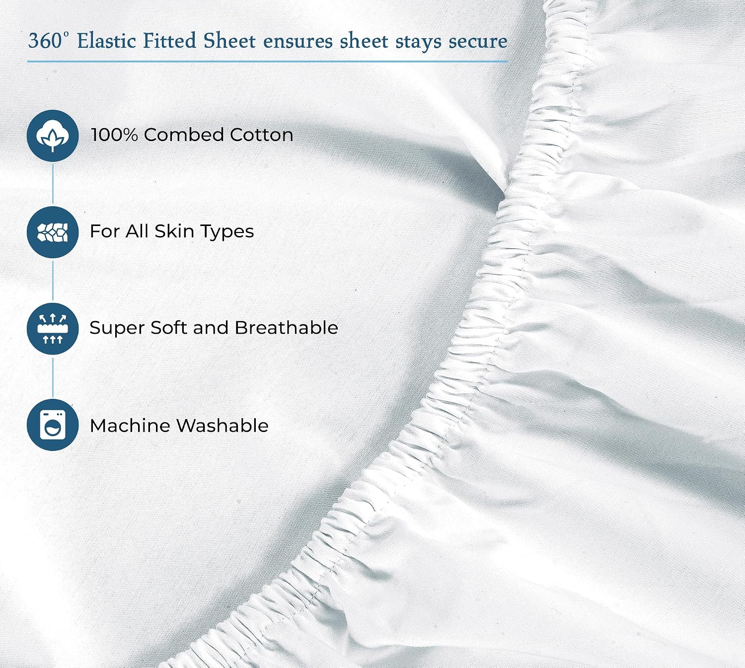 Royalelinens ROYALE LINENS 400 Thread Count 100% American Grown Cotton 4 Piece Sateen King Sheet Set - 1 Fitted Sheet, 1 Flat Sheet, 2 Pill…
