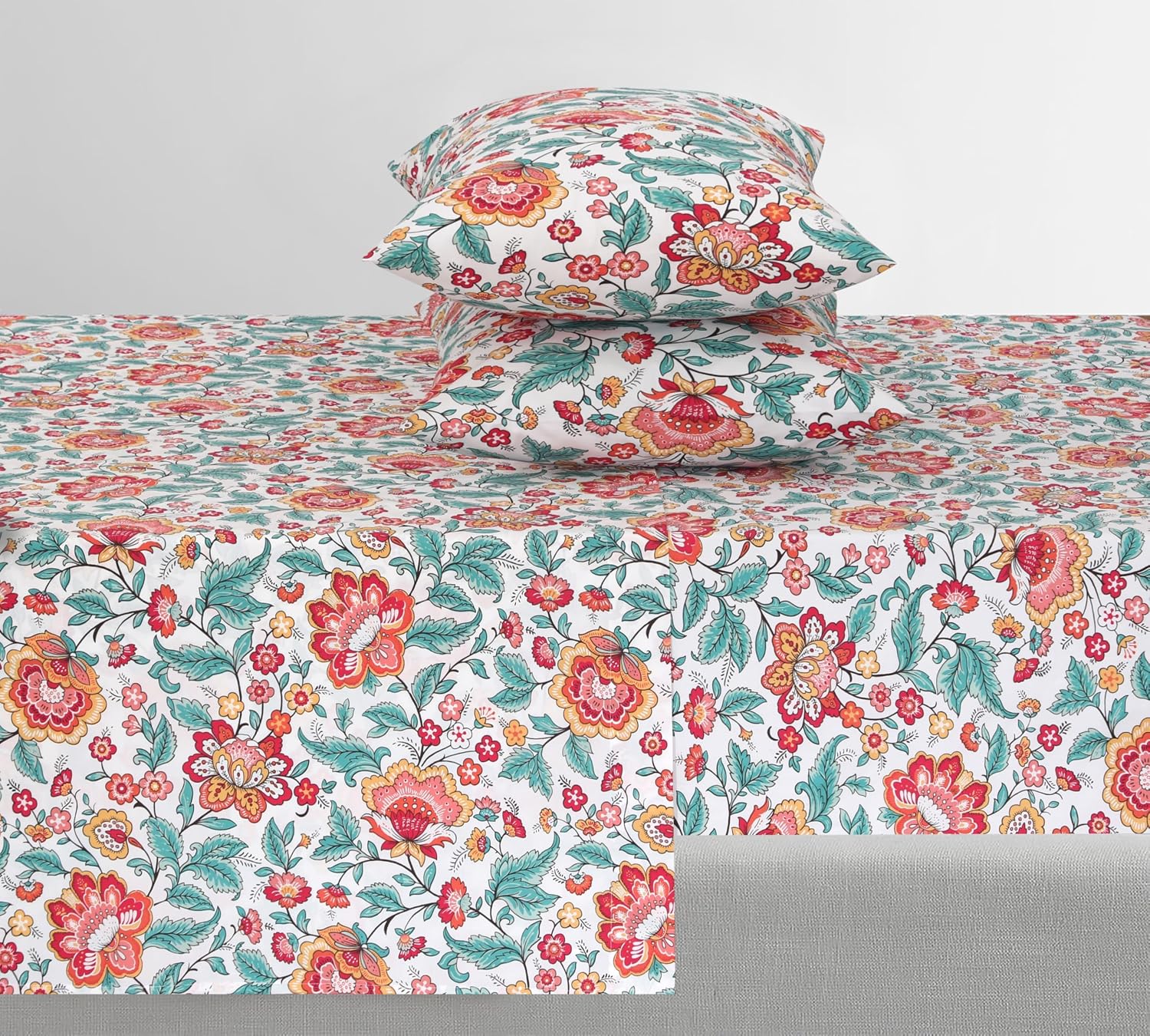 Featherstitchnewyork Feather & Stitch Softest 100% Cotton Sheets, 300 Thread Count Percale Weave Bedding, 16" Deep Pocket, Cooling Sheets,…