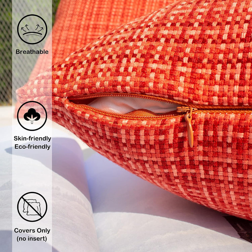 Kevin Textile Pack of 2 Valentines Decorative Outdoor Waterproof Pillow Covers Garden Cushion Sham Throw Pillowcase Shell for Patio Tent…