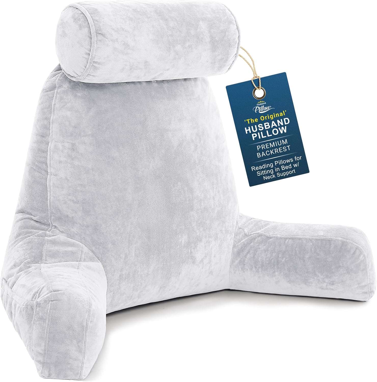 Husband Pillow XXL The Original for Adults - 30" Tall Backrest for Sitting Up in Bed - Firm Support Reading & Bed Rest Pillows for…