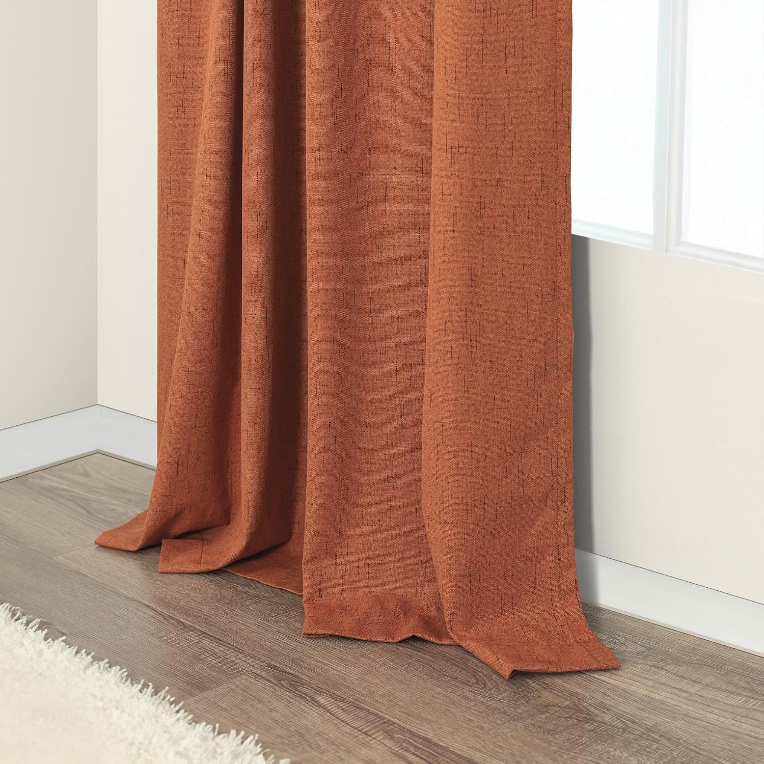 Pitalk Terracotta Black Out Curtains 72 Inch Long Western Blackout Window Curtain & Drapes 72 Inch Length 2 Panel Viral Retro Vintage Linen…