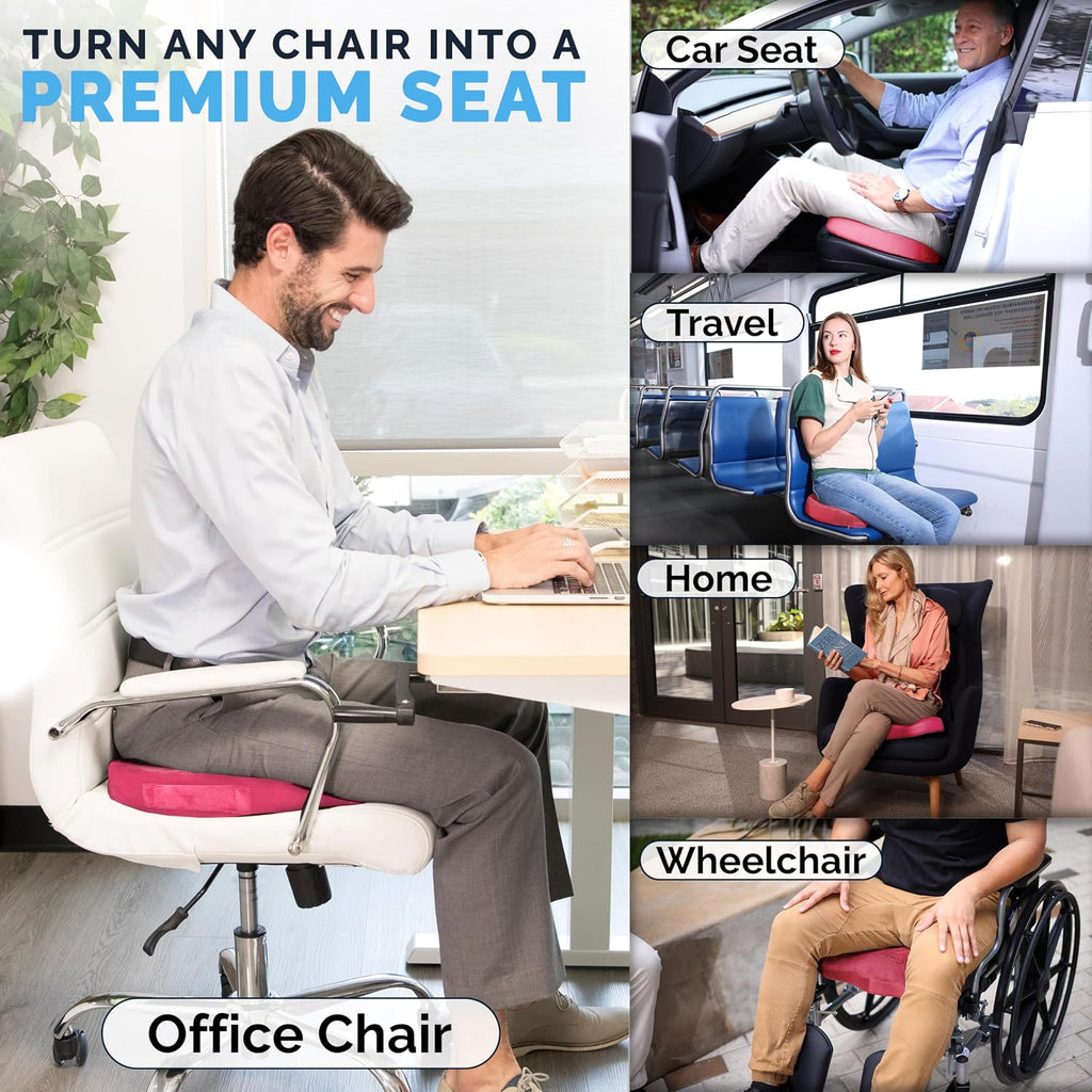 ComfiLife Gel & Memory Foam Seat Cushion – Office Chair Cushion, Car Seat Cushion – Chair Cushions for Back & Sciatica – Seat Cushions for…