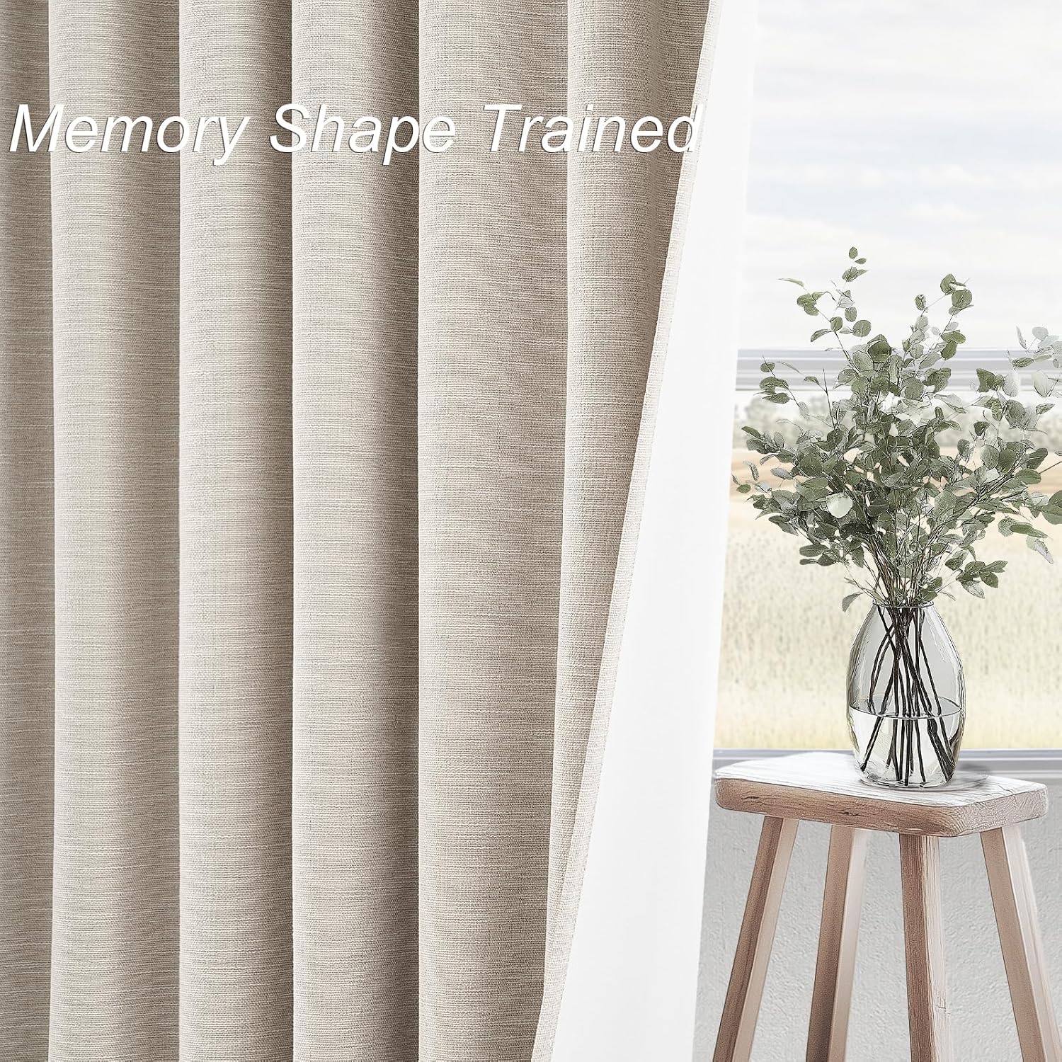 Topfinel 92 Inch Long Curtains Blackout 2 Panels, Custom Made Modern Neutral Soundproof Elegant Decorative Dark Out Linen Cottage Nursery Dr…