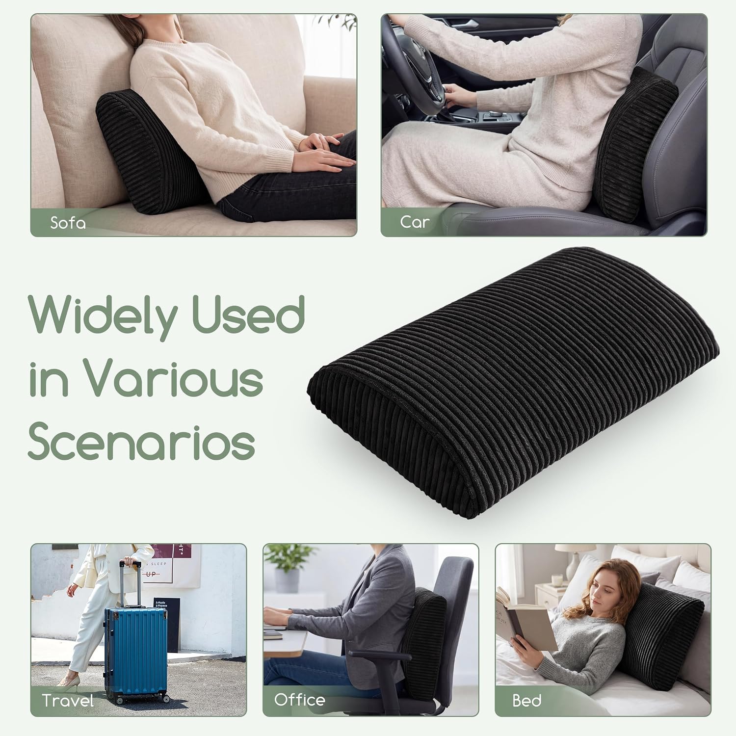 Higogogo Lumbar Support Pillow for Recliner Chair/Accent Chair/Couch, Extra Large Memory Foam Back Support Cushion for Elderly, Recliner Cu…