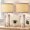 SRJJA Farmhouse Table Lamps Set of 2 for Living Room, Modern Industrial Bedside Lamps with USB A+C Charging Ports, 22.5" Dual Light…