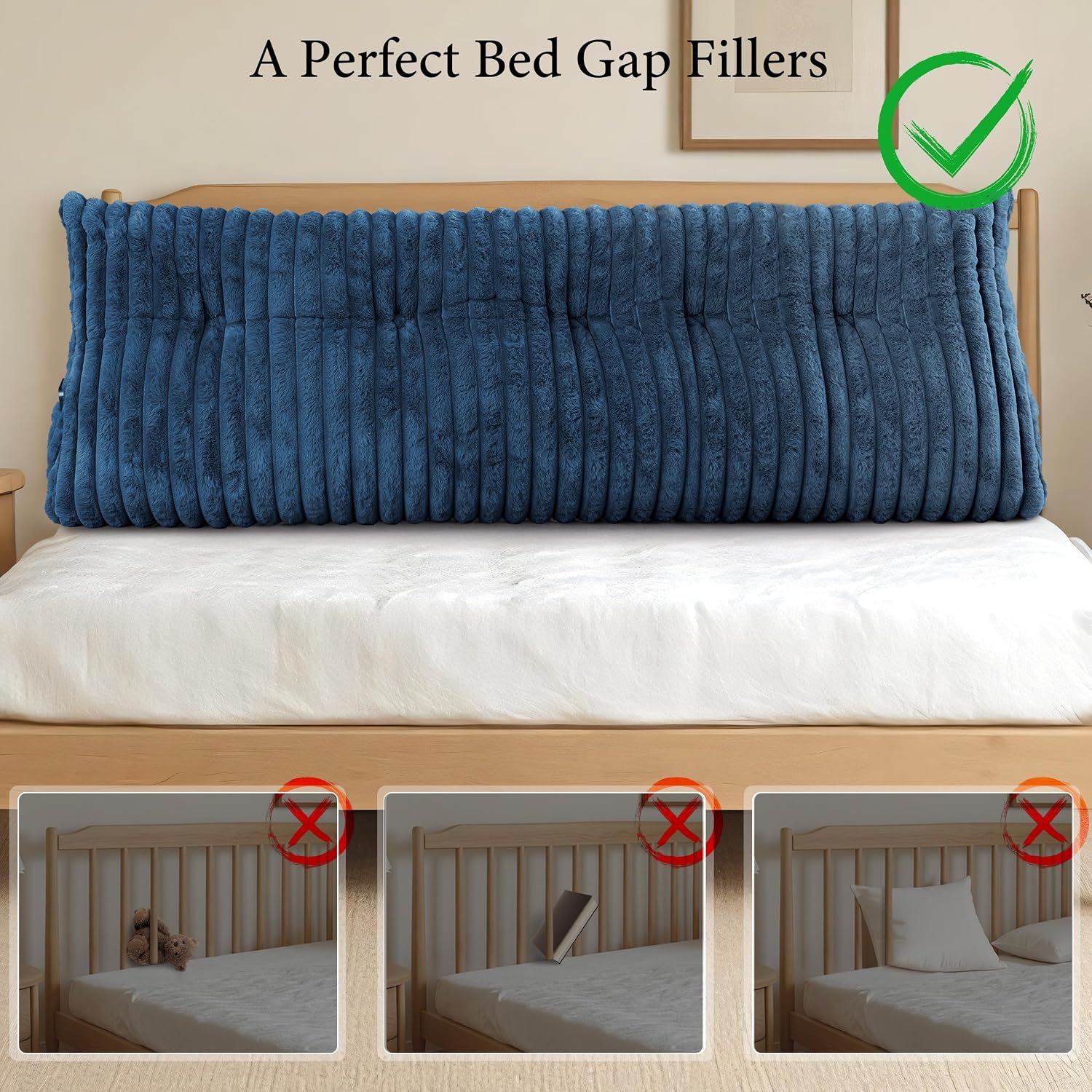 Headboard Pillow Queen, Triangular Wedge Pillow Headboard Queen, Cushion Headboards Reading Pillows, Backrest Pillows for Sitting in Bed…