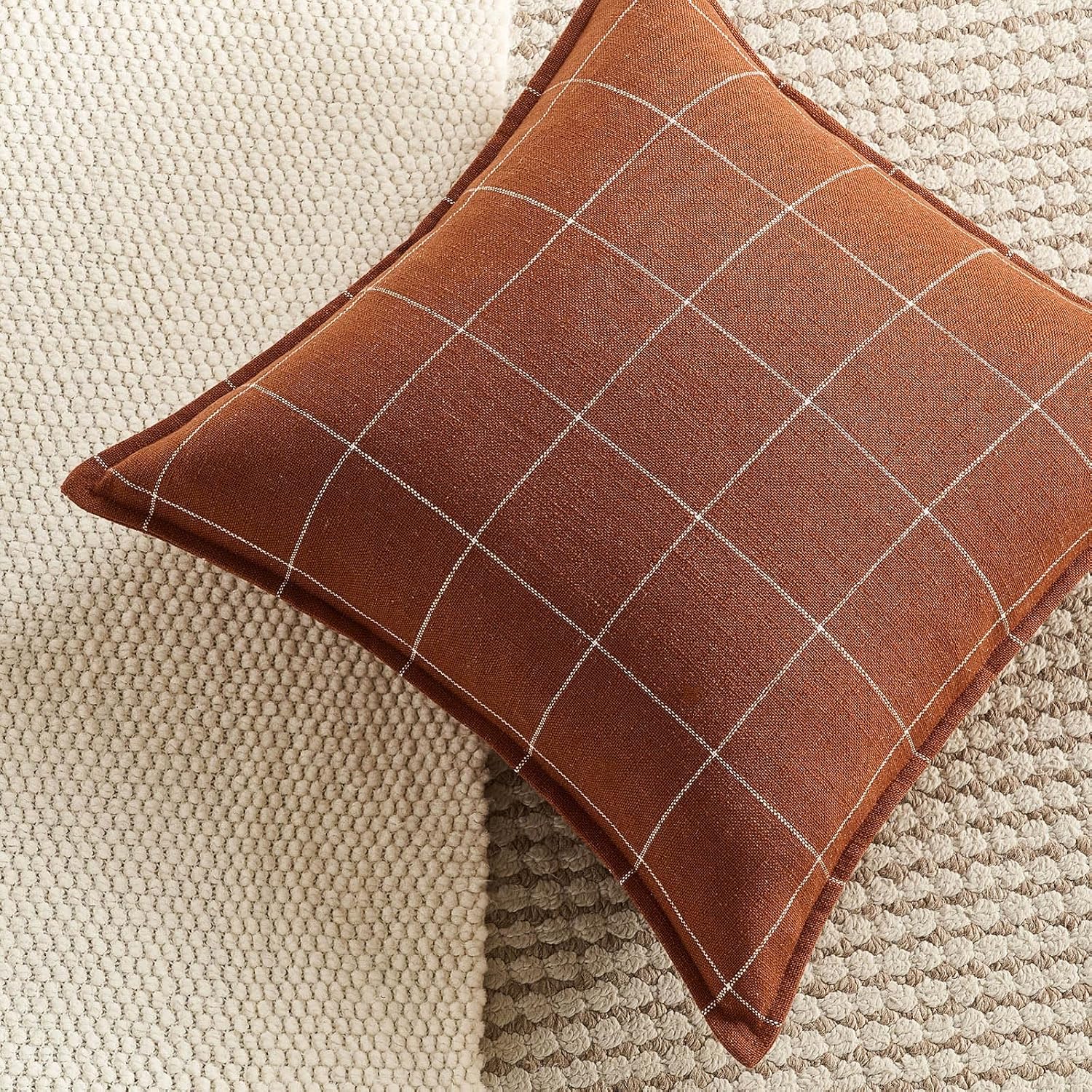 Modern Farmhouse Decor Terracotta Long Lumbar Body Pillow Cover 14x36 Pack of 1, Rust Long Lumbar Decorative Pillow for Bed, 14 x 36…