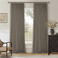 Twodrapes Taupe Grey 120 Inch Blackout Pinch Pleated Curtains 2 Panel Set for Living Room Darkening Thick Linen Textured 100% Black Out Dra…