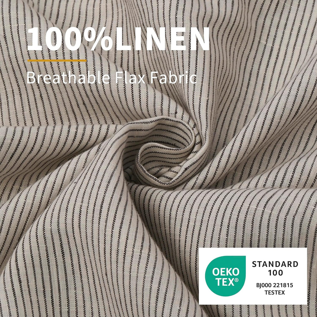 Chuffed Linen Pillowcases 2 Pack 100% Linen Standard Pillow Cases, Breathable and Cooling Washed Pillowshams with Zipper Closure, 20x30 Inc…