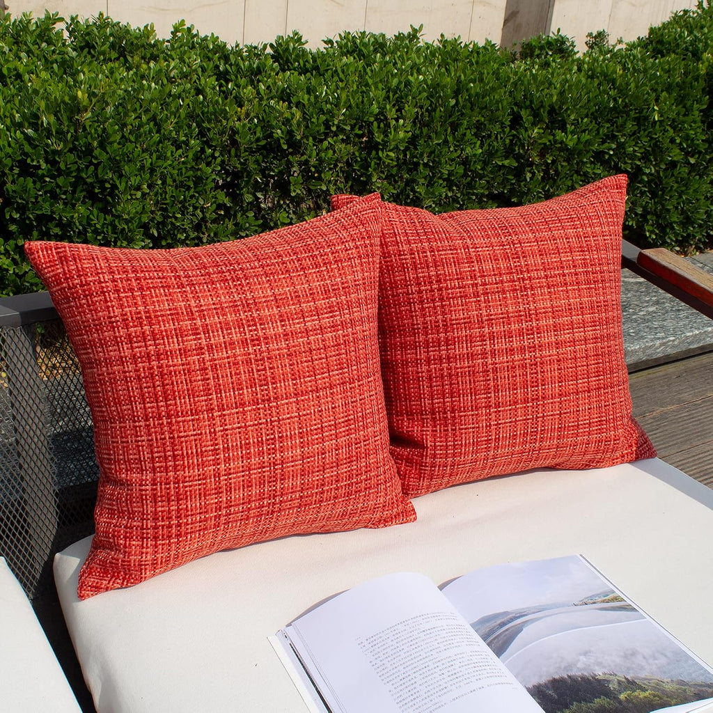 Kevin Textile Outdoor Waterproof Throw Pillow Covers 14x24 Inch Pack of 2 Woven Faux Linen Farmhouse Decorative Water Resistant Lumbar…