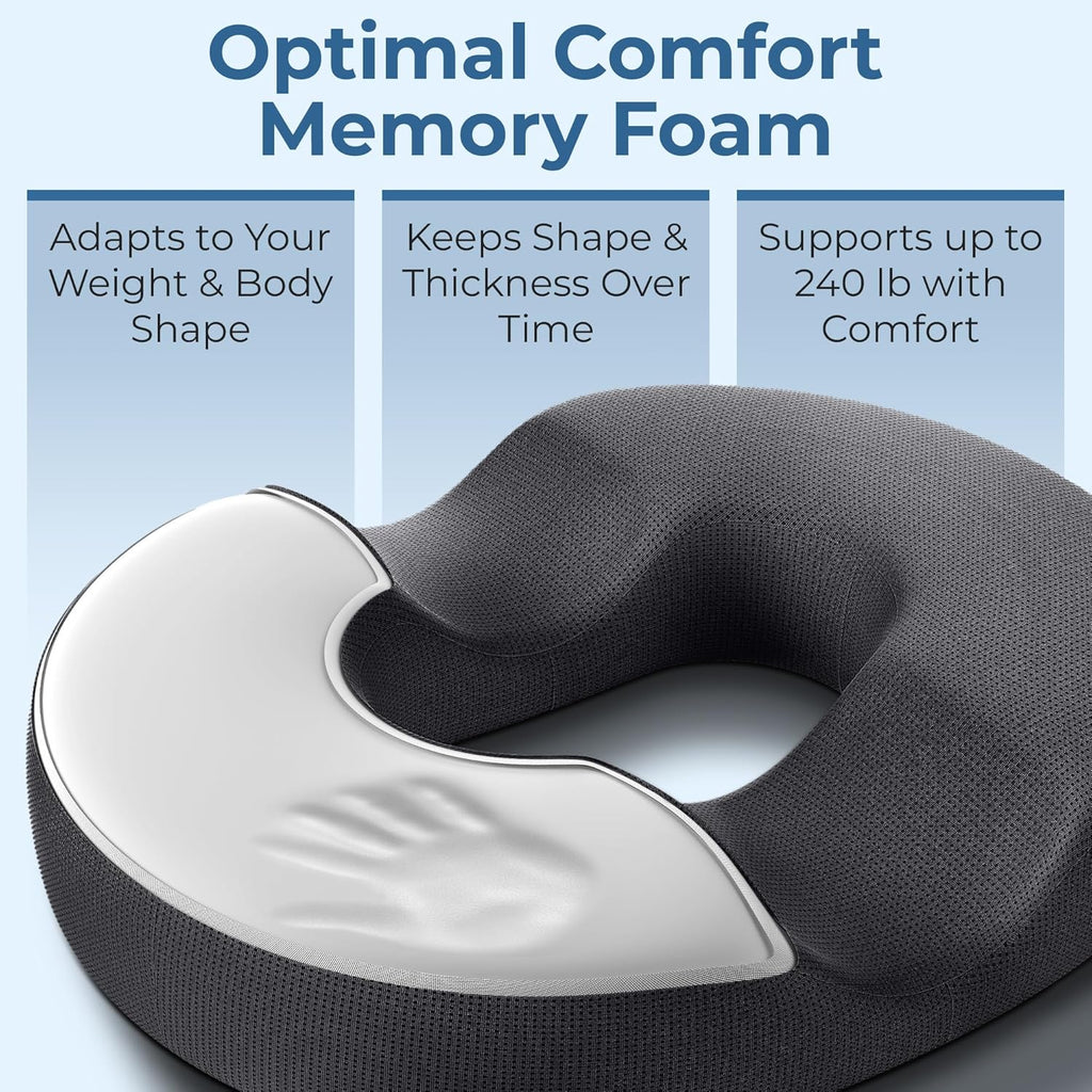 5Starsunited 5 STARS UNITED Donut Pillow Hemorrhoid Tailbone Cushion – Large Floor Cushion for – Coccyx, Prostate, Sciatica, Pelvic Floor,…