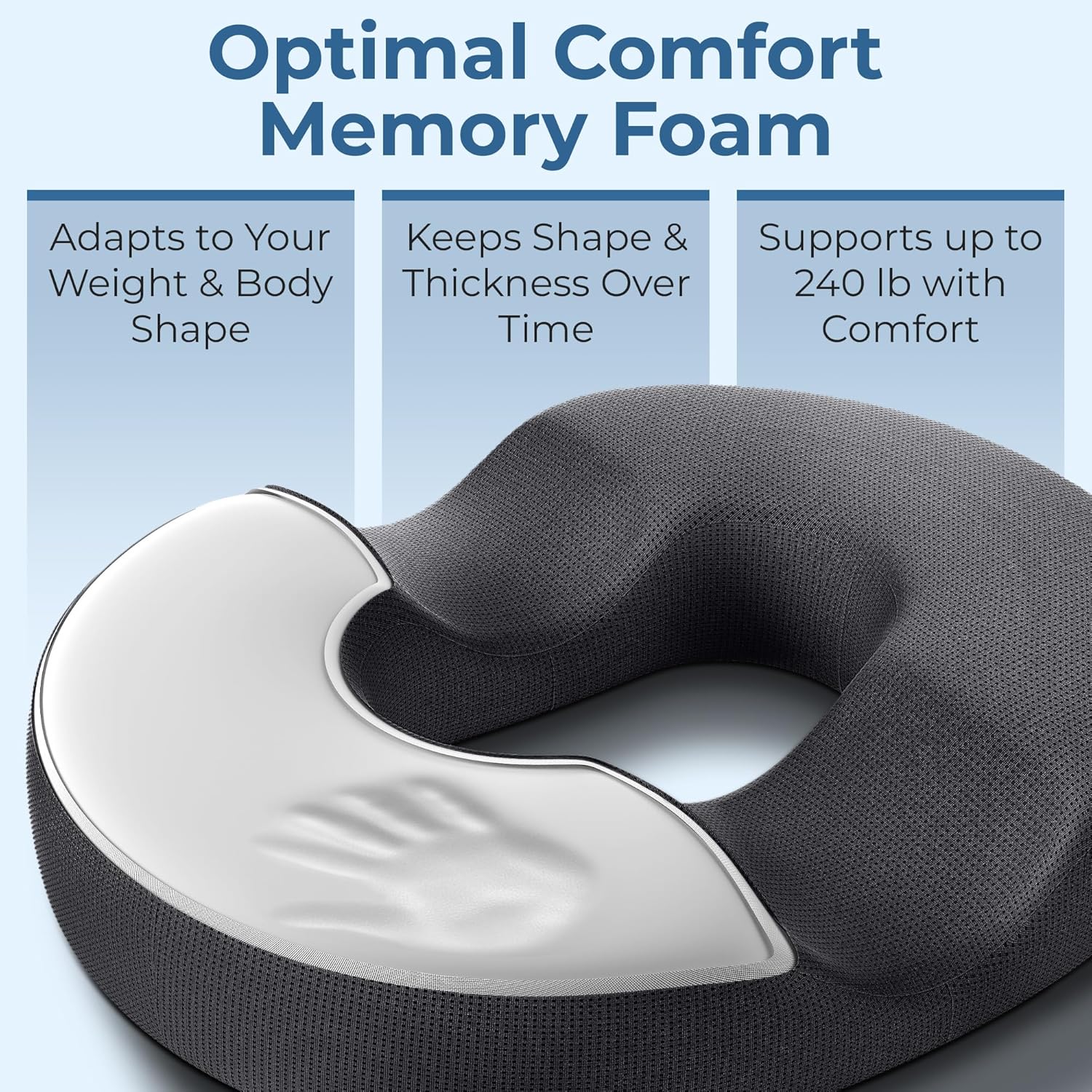 5Starsunited 5 STARS UNITED Donut Pillow Hemorrhoid Tailbone Cushion – Large Floor Cushion for – Coccyx, Prostate, Sciatica, Pelvic Floor,…