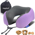 napfun Neck Pillow for Traveling, Upgraded Travel Neck Pillow for Airplane 100% Pure Memory Foam Travel Pillow for Flight Headrest Sleep…