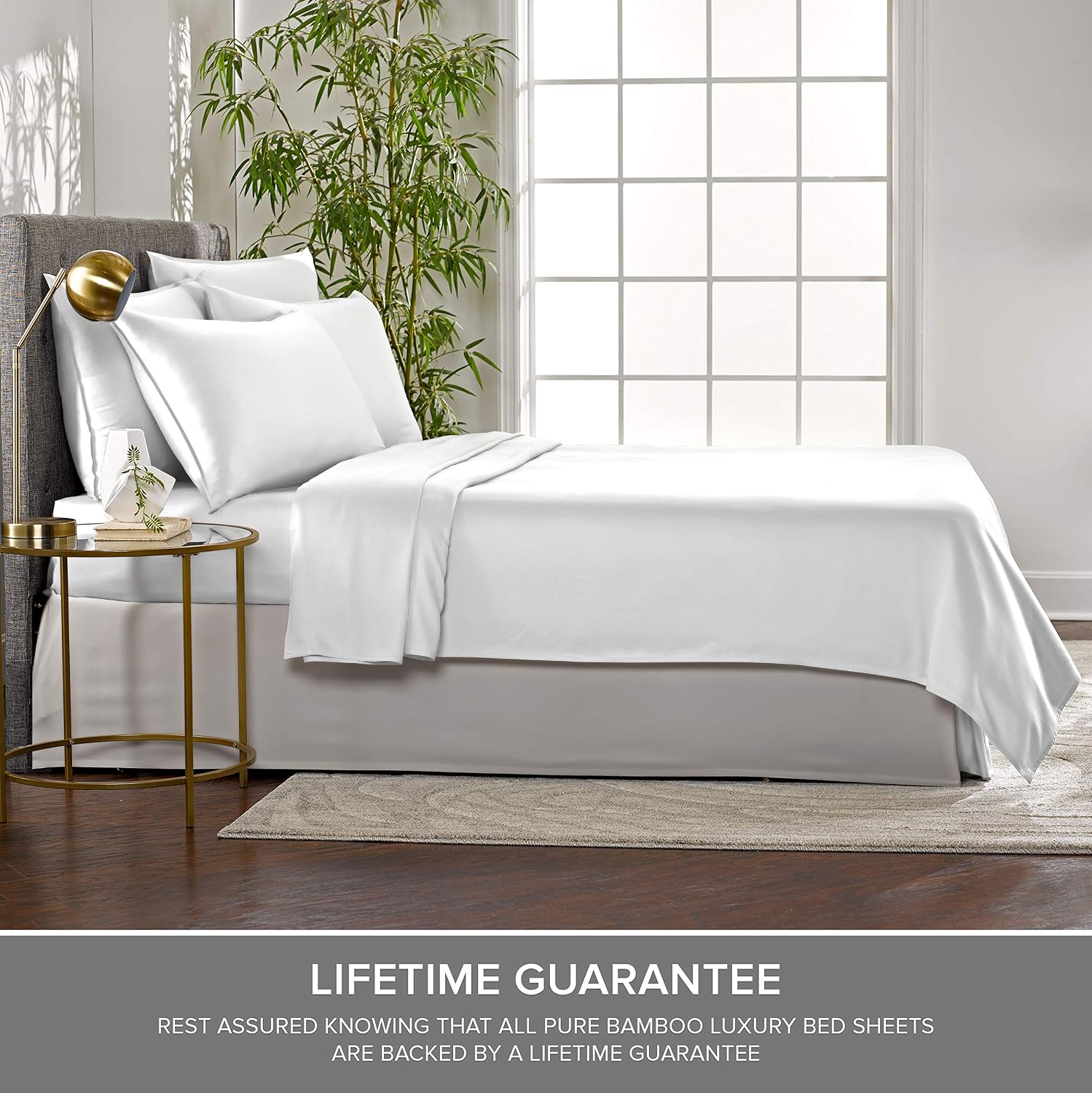 PureBamboo Pure Bamboo Short Queen Sheets for RV Camper (60"x75") - Genuine 100% Organic Viscose Derived from Bamboo Bed Sheet Set, Soft &…