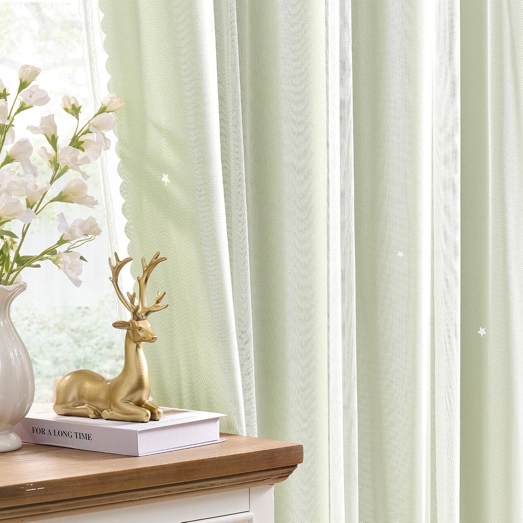 Addsomecolortolife XiDi Green Curtains for Bedroom, Girls Room Blackout Curtains, Kids Room Darkening Curtains, Light Green Decor, 1 Panel…