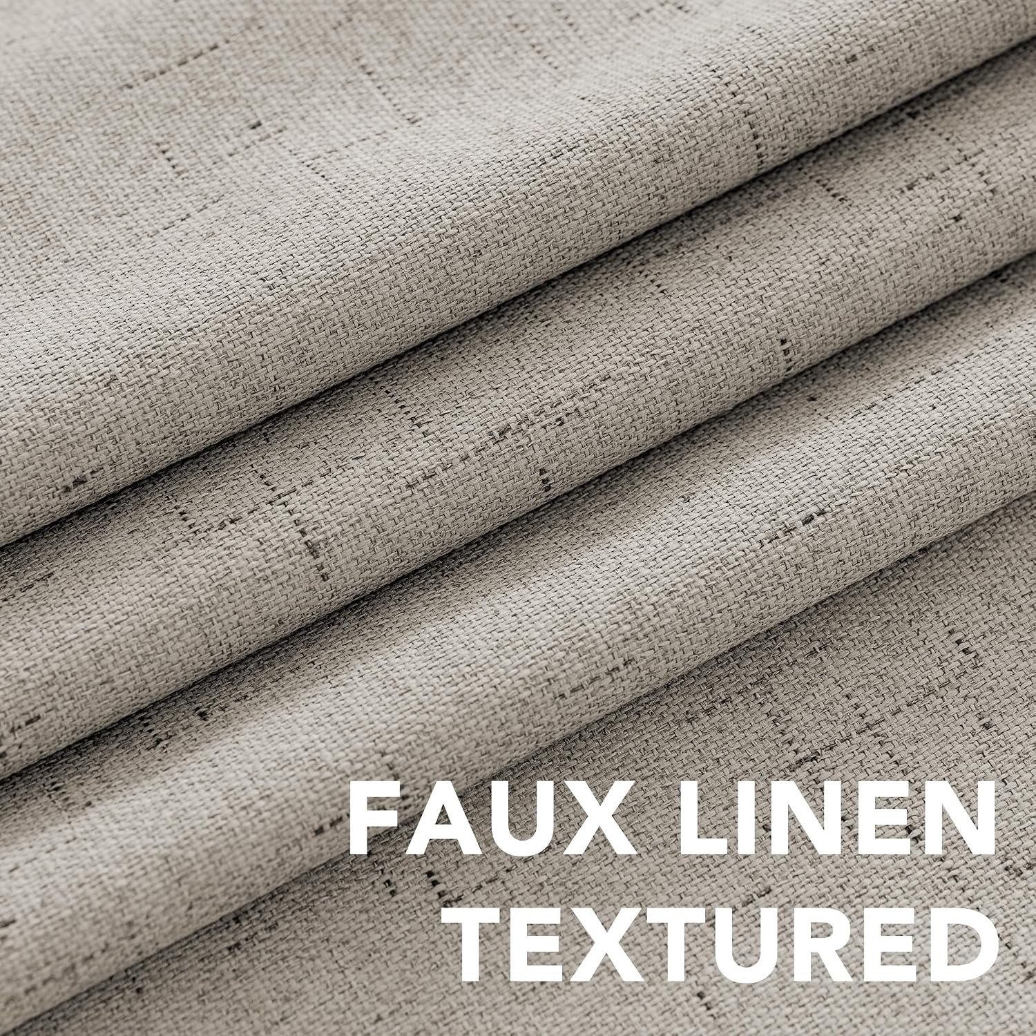 H.VERSAILTEX Linen Blackout Curtains Durable Thick Textured Linen Look 100% Blackout Patio Door Curtain Anti Rust Grommet Extra Wide…