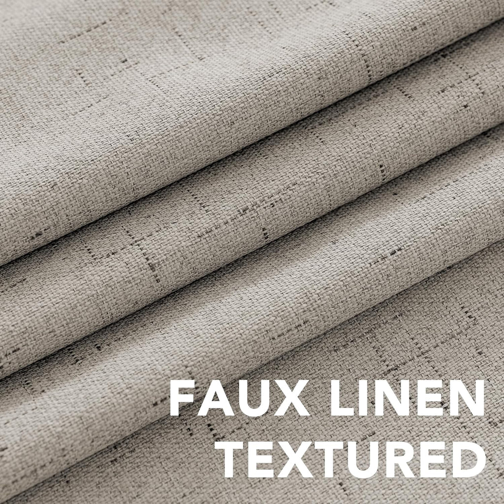 H.VERSAILTEX Linen Blackout Curtains 63 Inches Long 100% Absolutely Blackout Thermal Insulated Textured Linen Look Curtain Draperies…